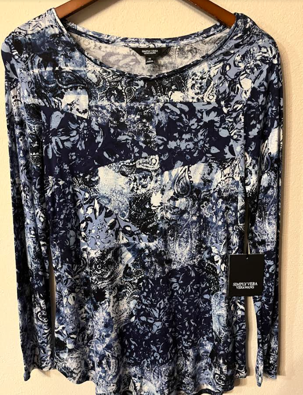 Vera Wang Long Sleeve top, Size M, NWT -Dealsa.com